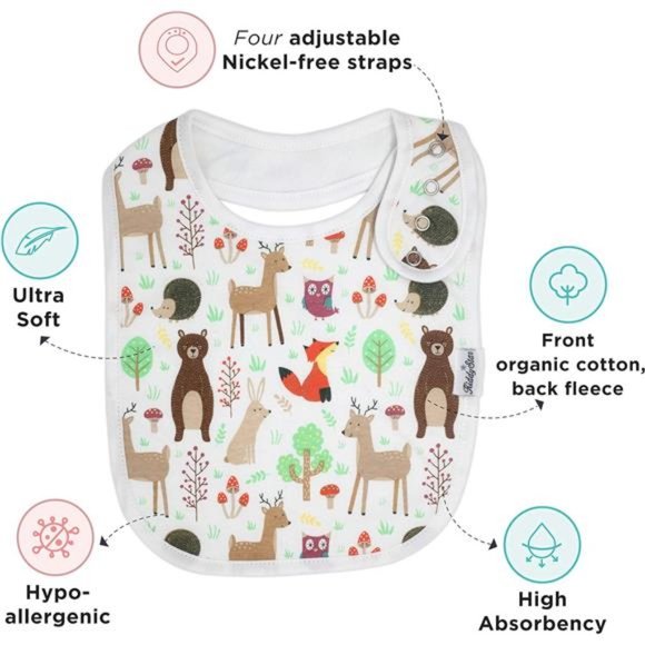 Organic Cotton Toddler Bibs,Extra Large Drooling Bibs,Teething Bibs,Feeding Bibs - Picture 2 of 6